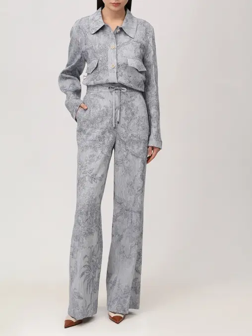 Брюки из хлопка и льна LORENA ANTONIAZZI