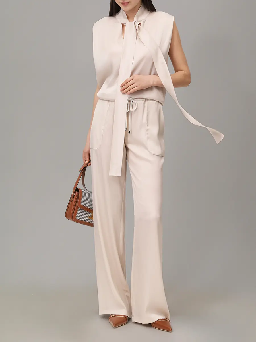 Брюки атласные