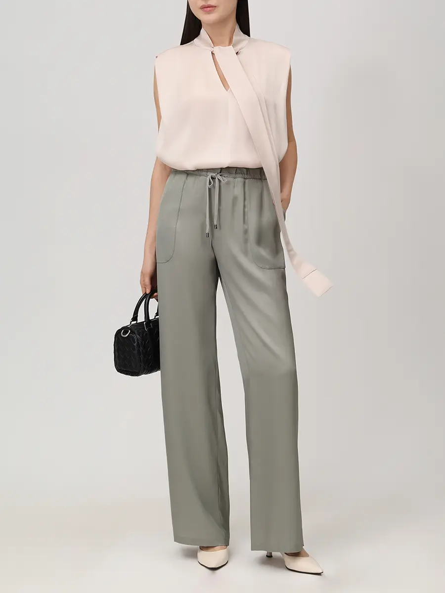 Брюки атласные