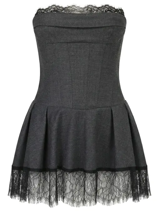 Корсет из шерсти с кружевом с баской YULIA SKALATSKAYA