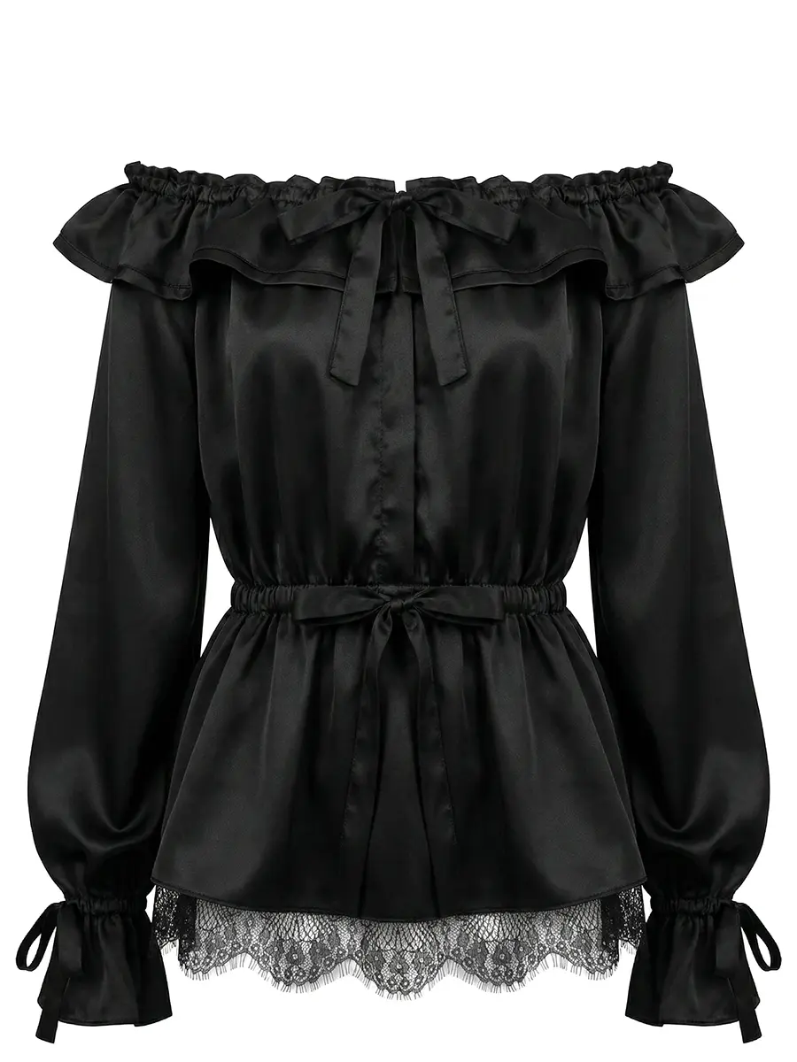 Платье-блуза с кружевом