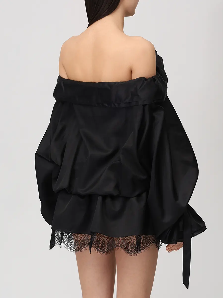 Платье-блуза с кружевом