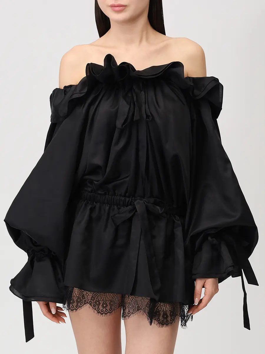 Платье-блуза с кружевом