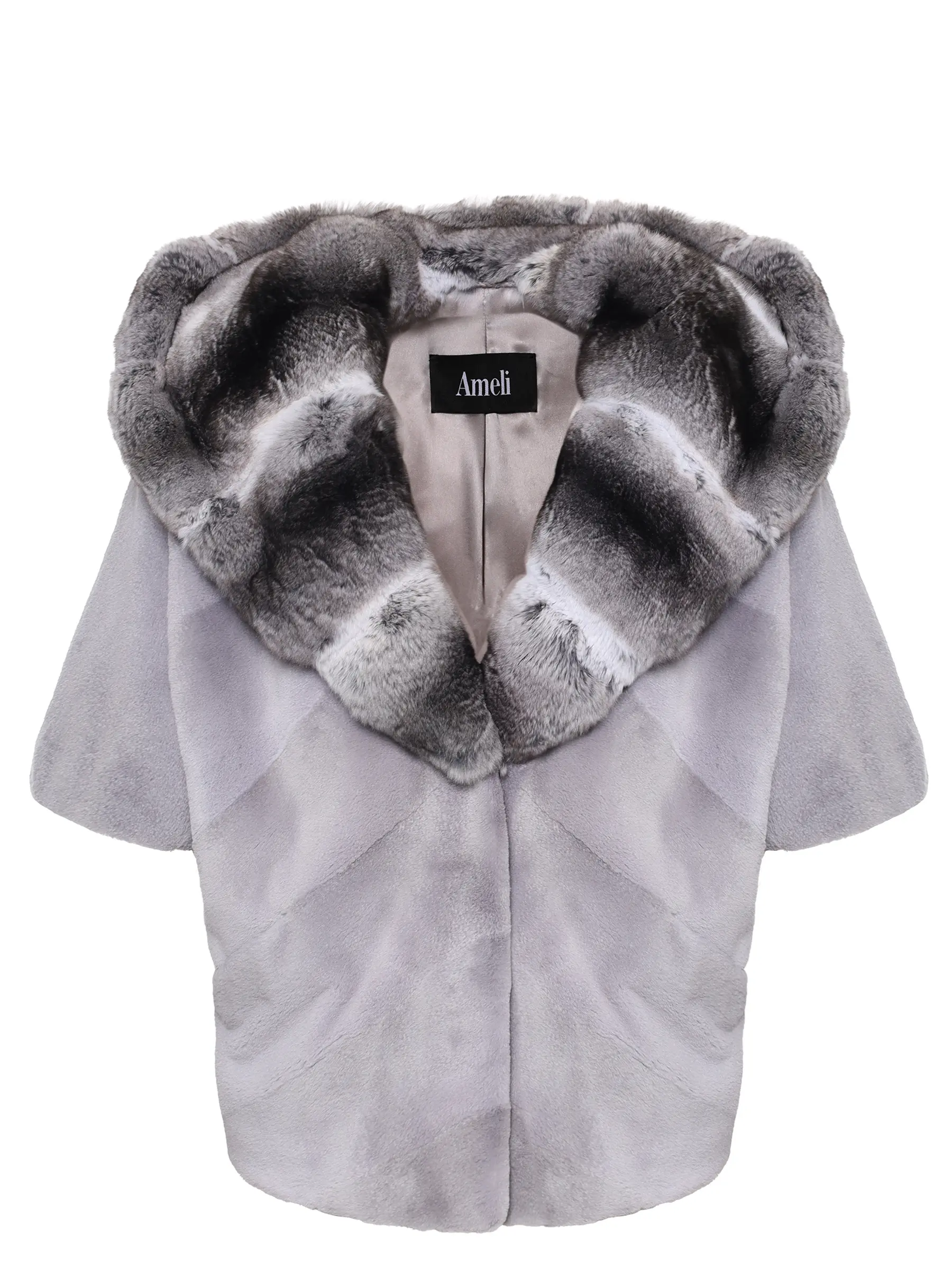 Шуба из меха норки и шиншиллы