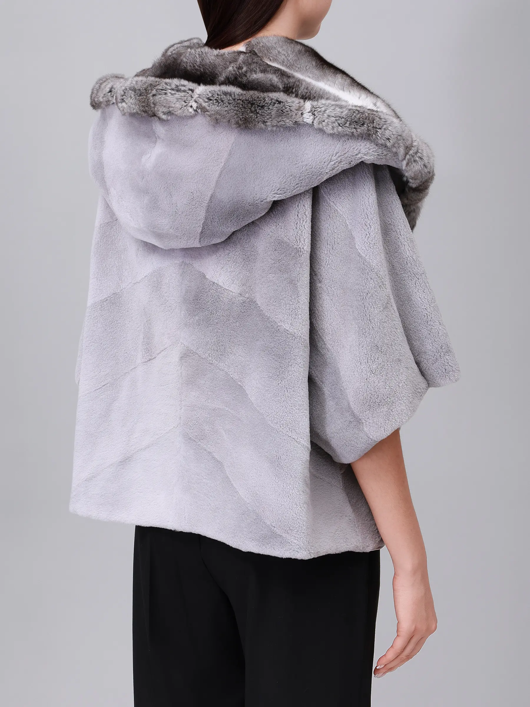 Шуба из меха норки и шиншиллы