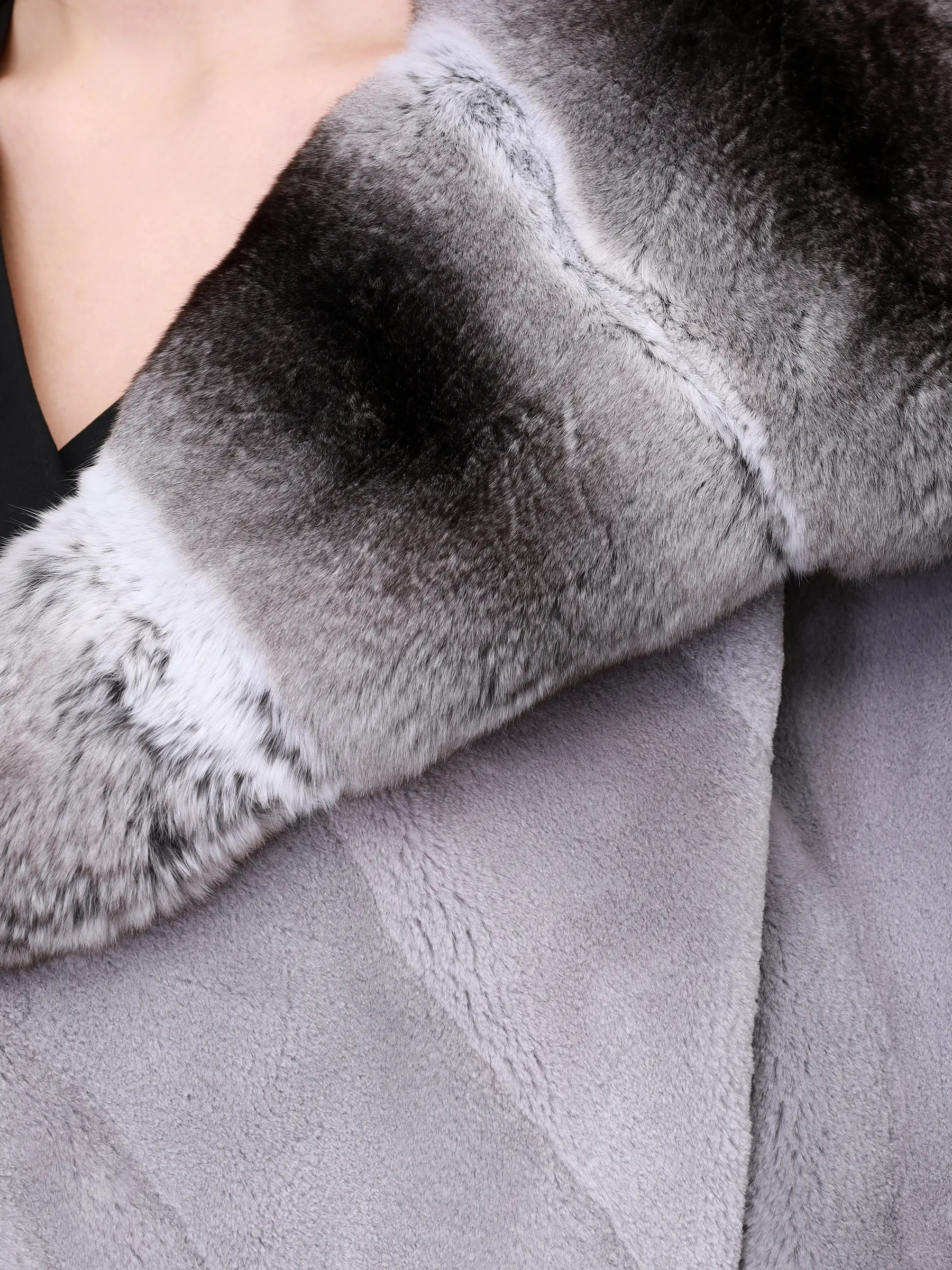 Шуба из меха норки и шиншиллы