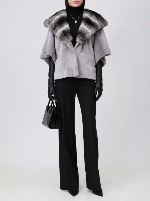 Шуба из меха норки и шиншиллы AMELI