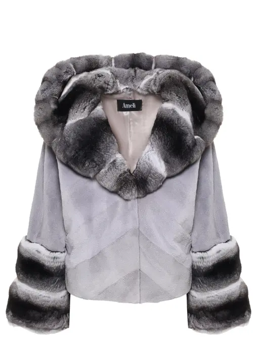 Шуба из меха норки и шиншиллы AMELI