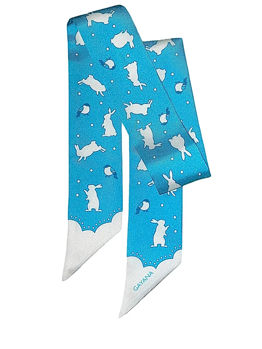 Твилли шелковое Зима и зайцы