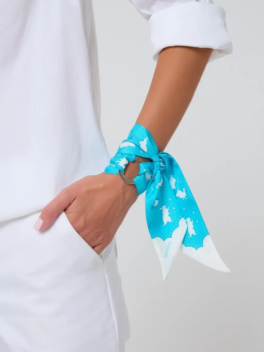 Твилли шелковое Зима и зайцы