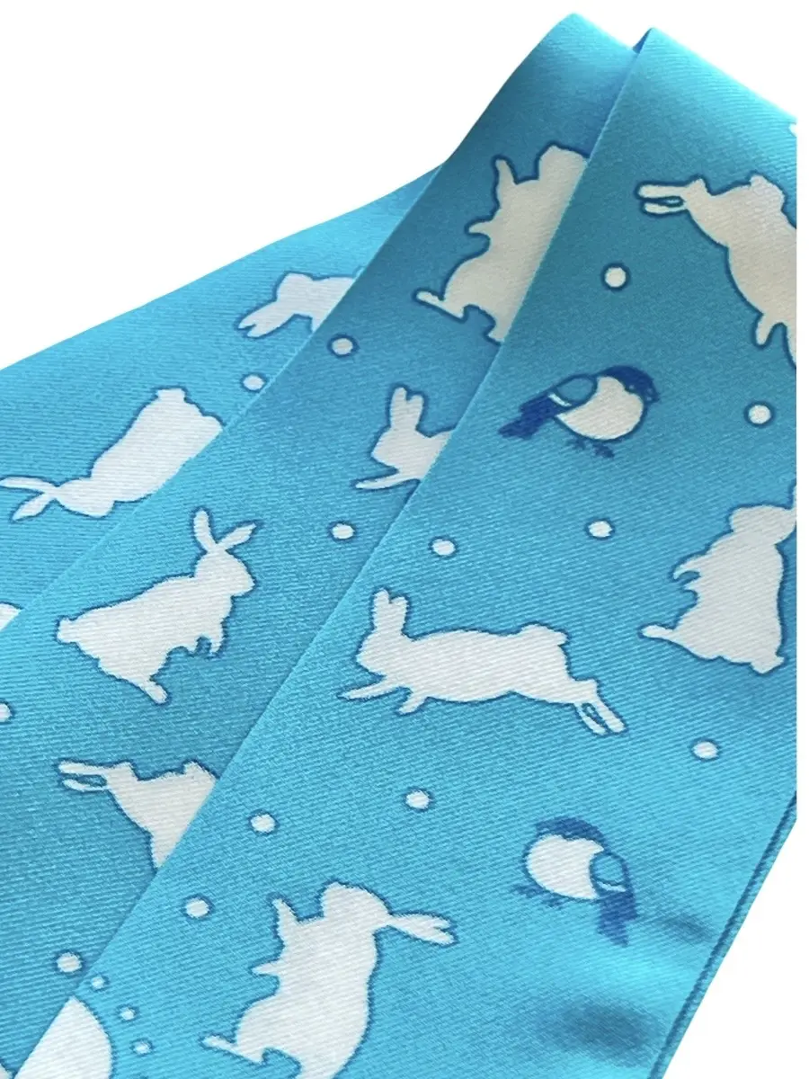 Твилли шелковое Зима и зайцы