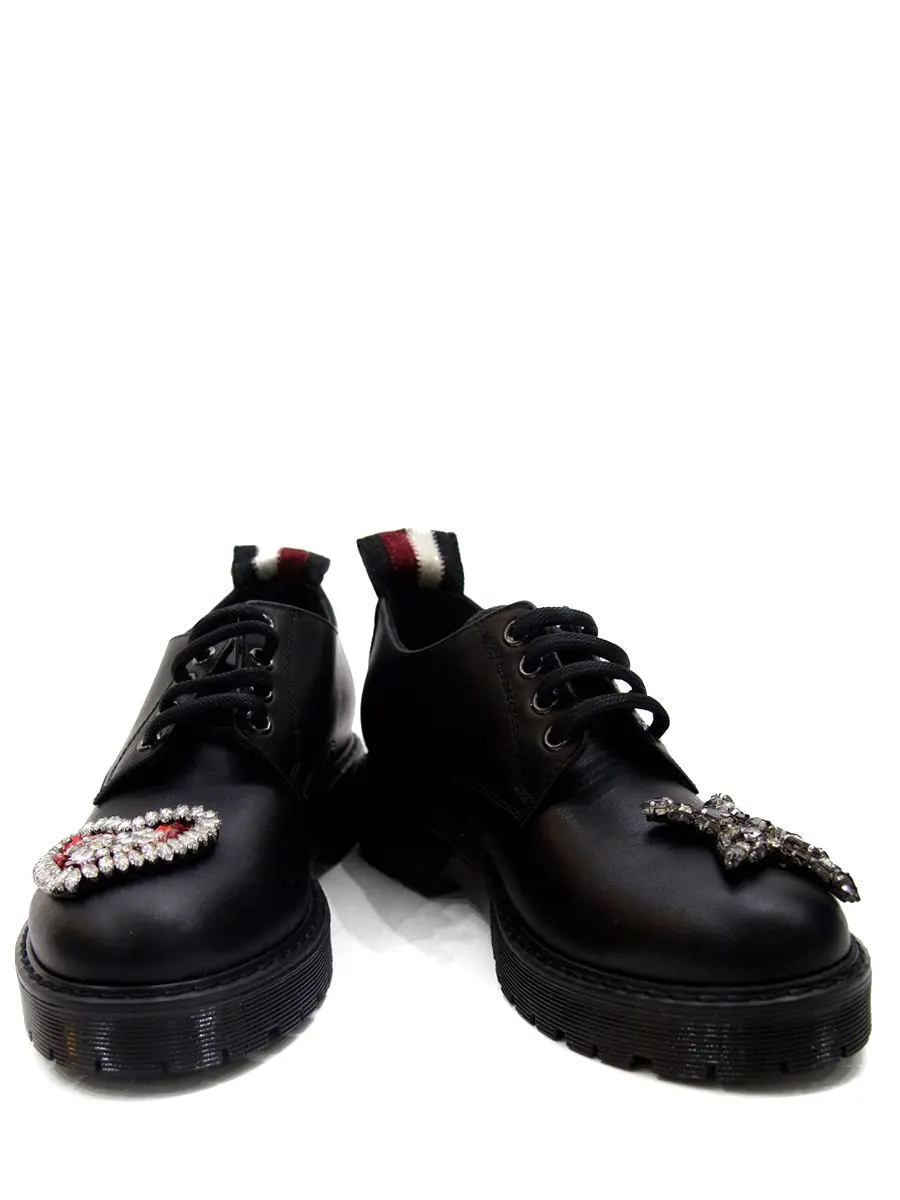 Полуботинки кожаные с декором