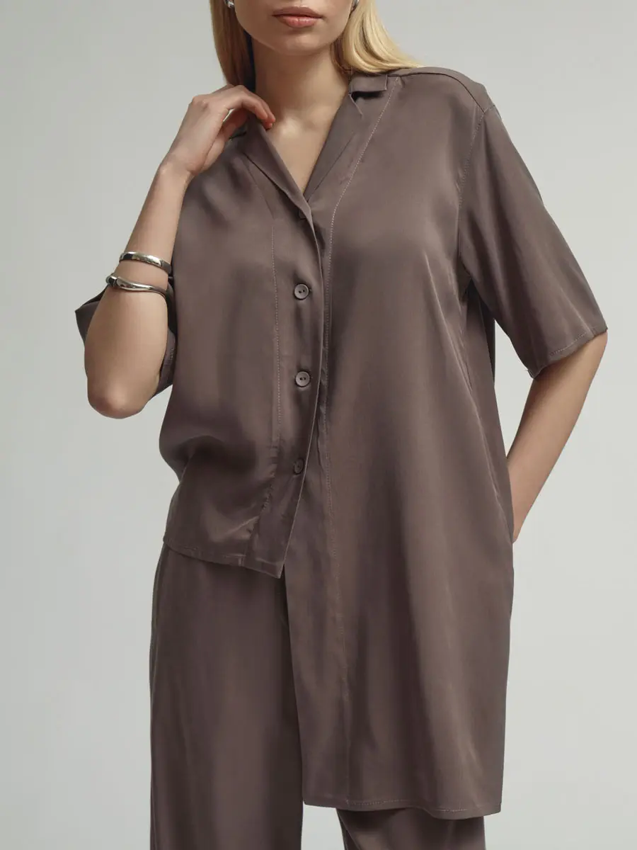 Рубашка однотонная