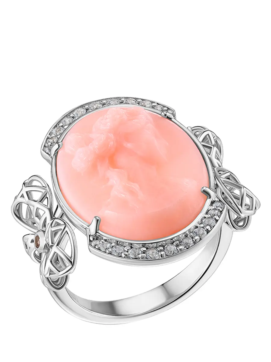 Кольцо с опалом камеей