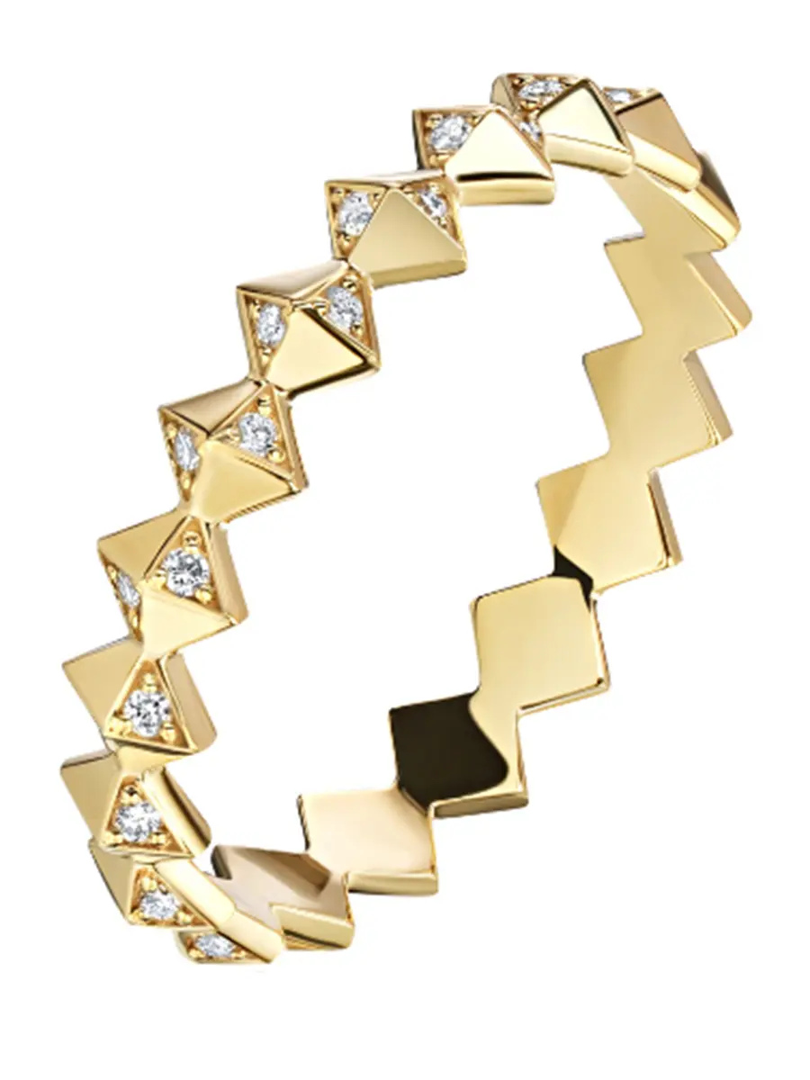 Кольцо из желтого золота с бесцветными бриллиантами Le Rhombe