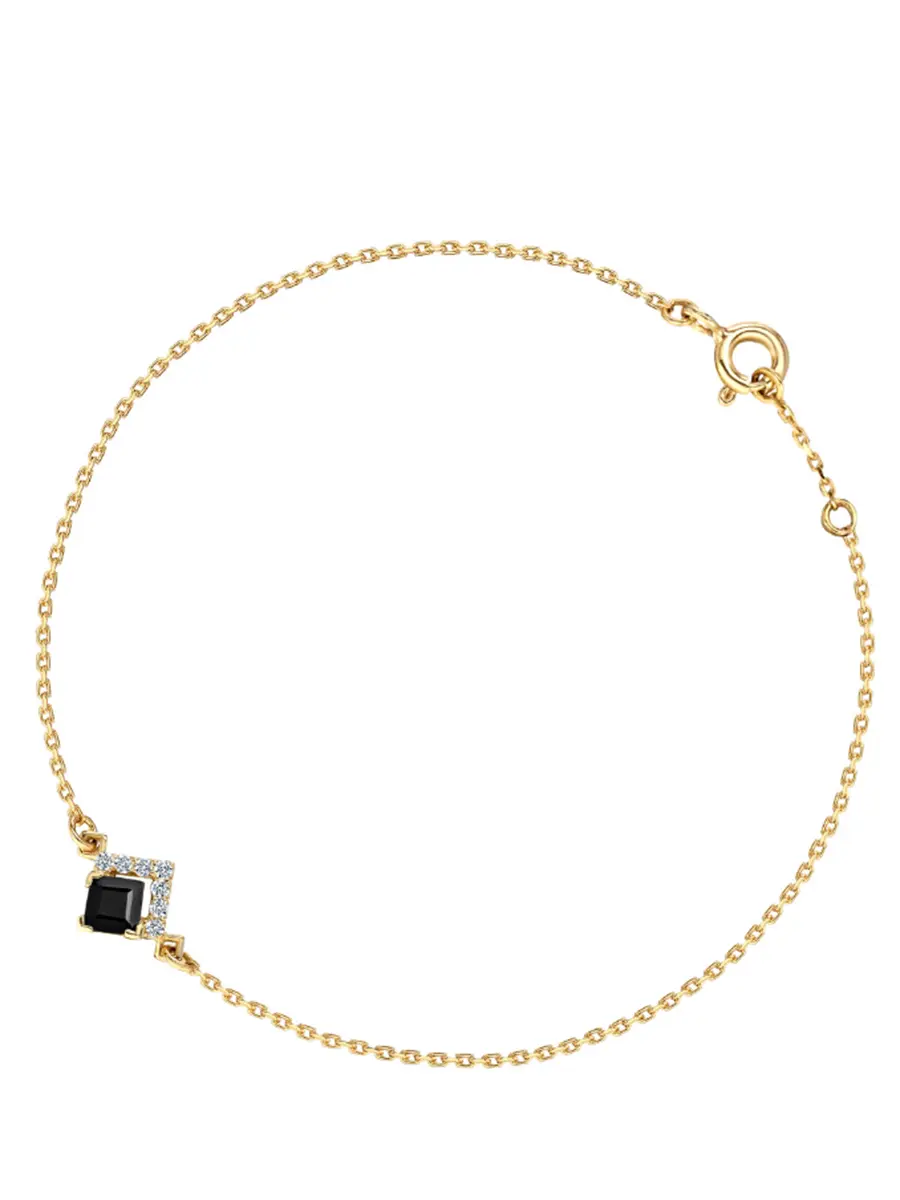 Браслет из желтого золота с черными сапфирами Le Rhombe