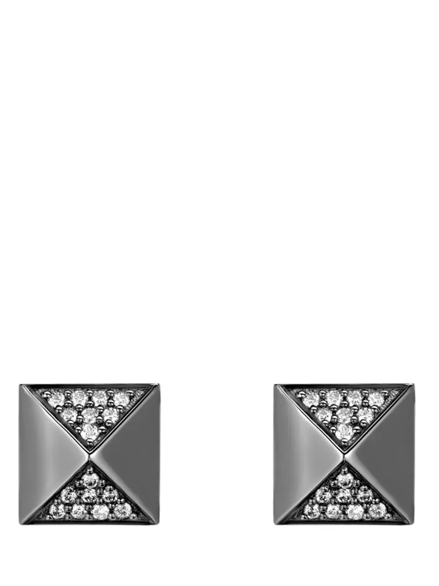 Пусеты из белого золота с бесцветными бриллиантами Le Rhombe