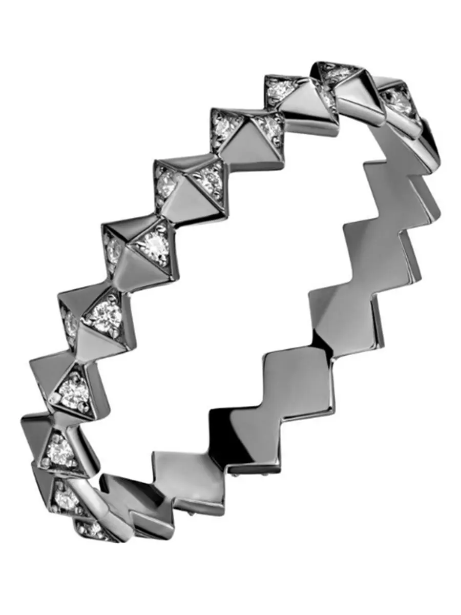 Кольцо из золота с покрытием черным родием и бриллиантами