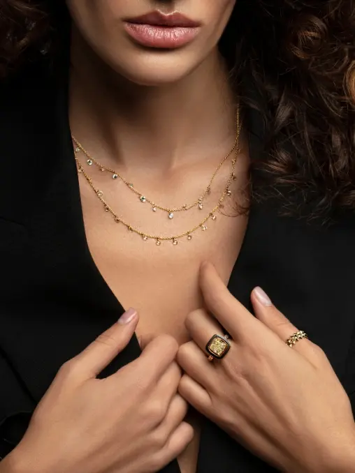 Кольцо из золота с покрытием черным родием и бриллиантами Le Rhombe ALINA ISSA