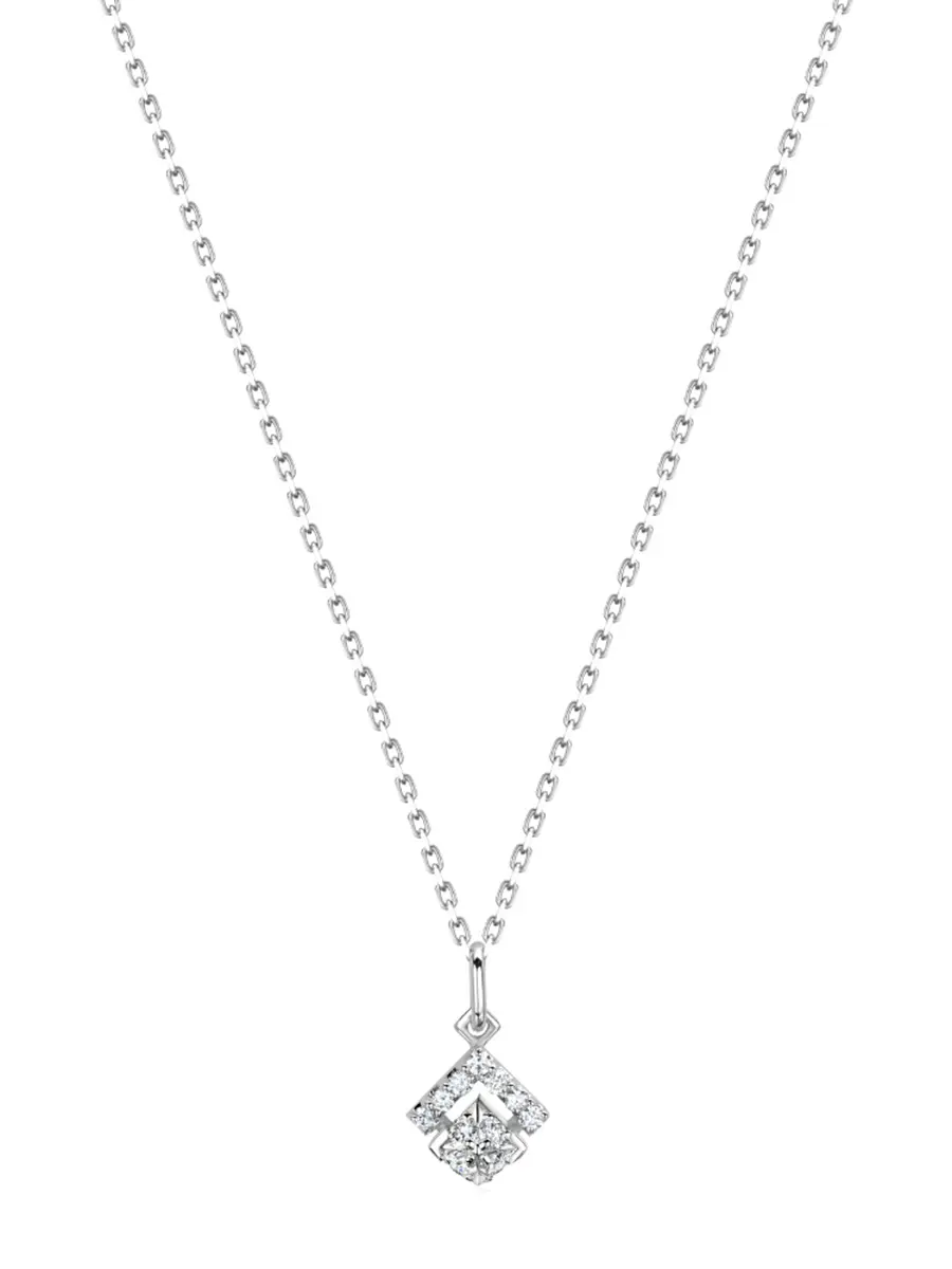 Колье из белого золота с бесцветными бриллиантами Le Rhombe