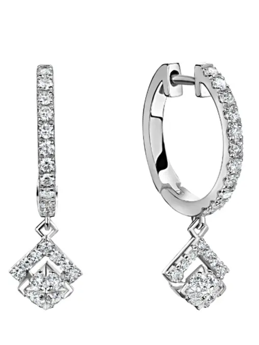 Серьги из белого золота с бесцветными бриллиантами Le Rhombe ALINA ISSA