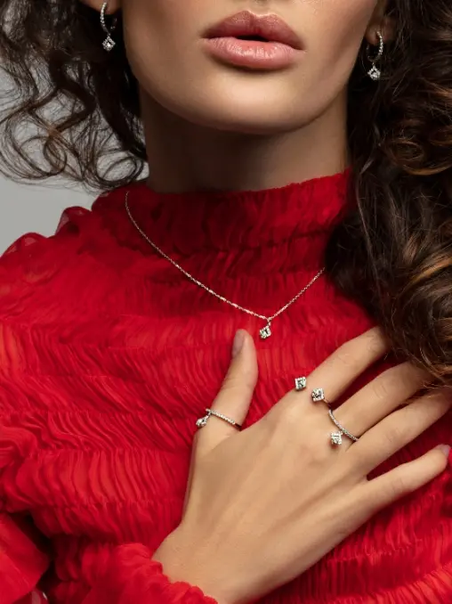 Серьги из белого золота с бесцветными бриллиантами Le Rhombe ALINA ISSA