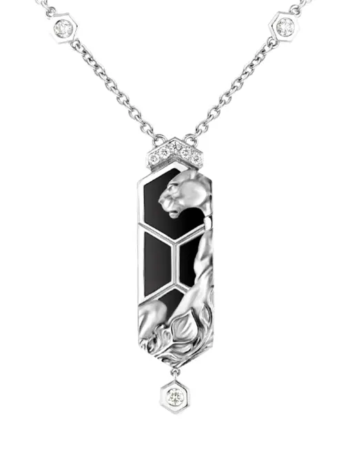 Колье из белого золота с бриллиантами и ониксом CARRERA Y CARRERA