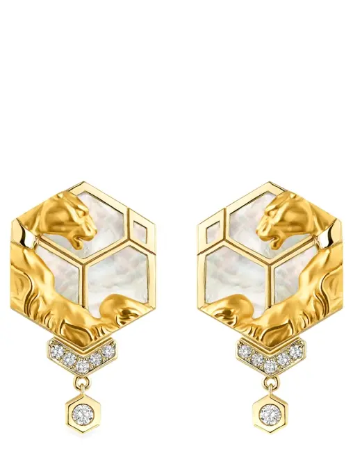 Серьги золотые с бриллиантами и перламутром CARRERA Y CARRERA