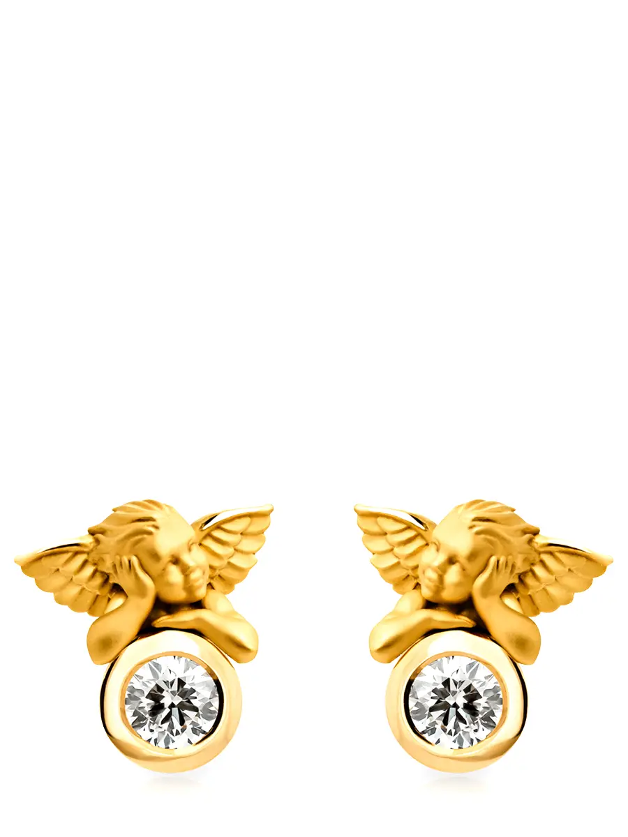 Серьги золотые с бриллиантом