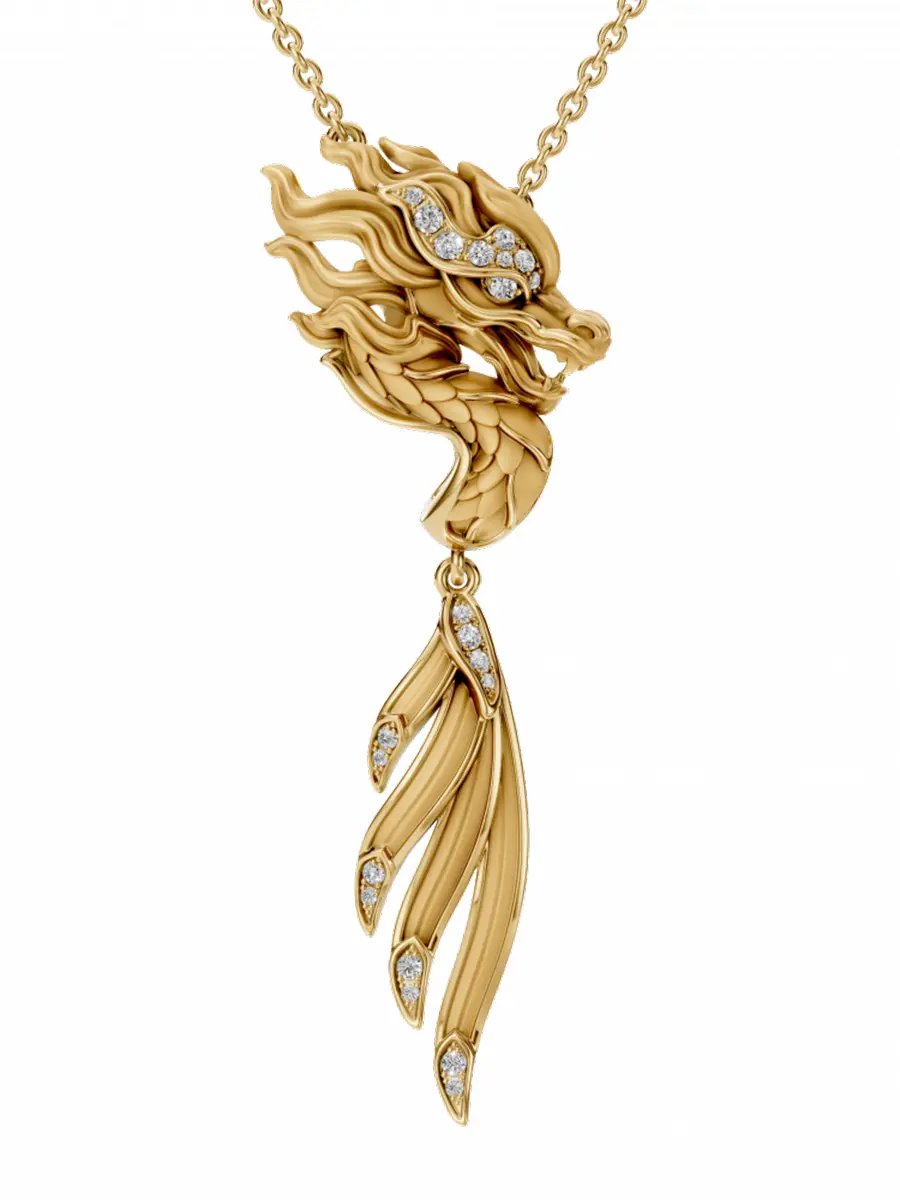 Колье золотое с бриллиантом