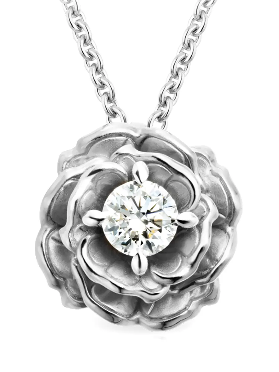 Колье из белого золота с бриллиантом