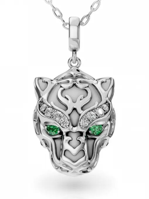 Колье из белого золота с бриллиантами и изумрудами CARRERA Y CARRERA