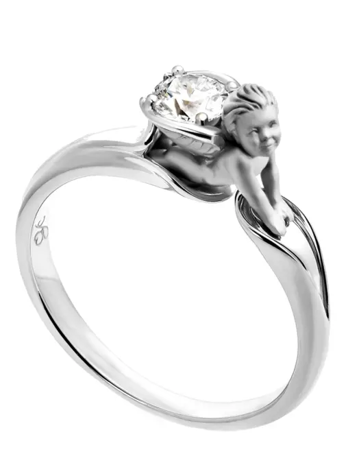 Кольцо из белого золота с бриллиантом CARRERA Y CARRERA