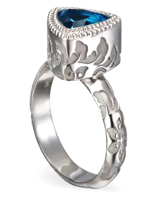 Кольцо из белого золота с бриллиантами и топазом CARRERA Y CARRERA