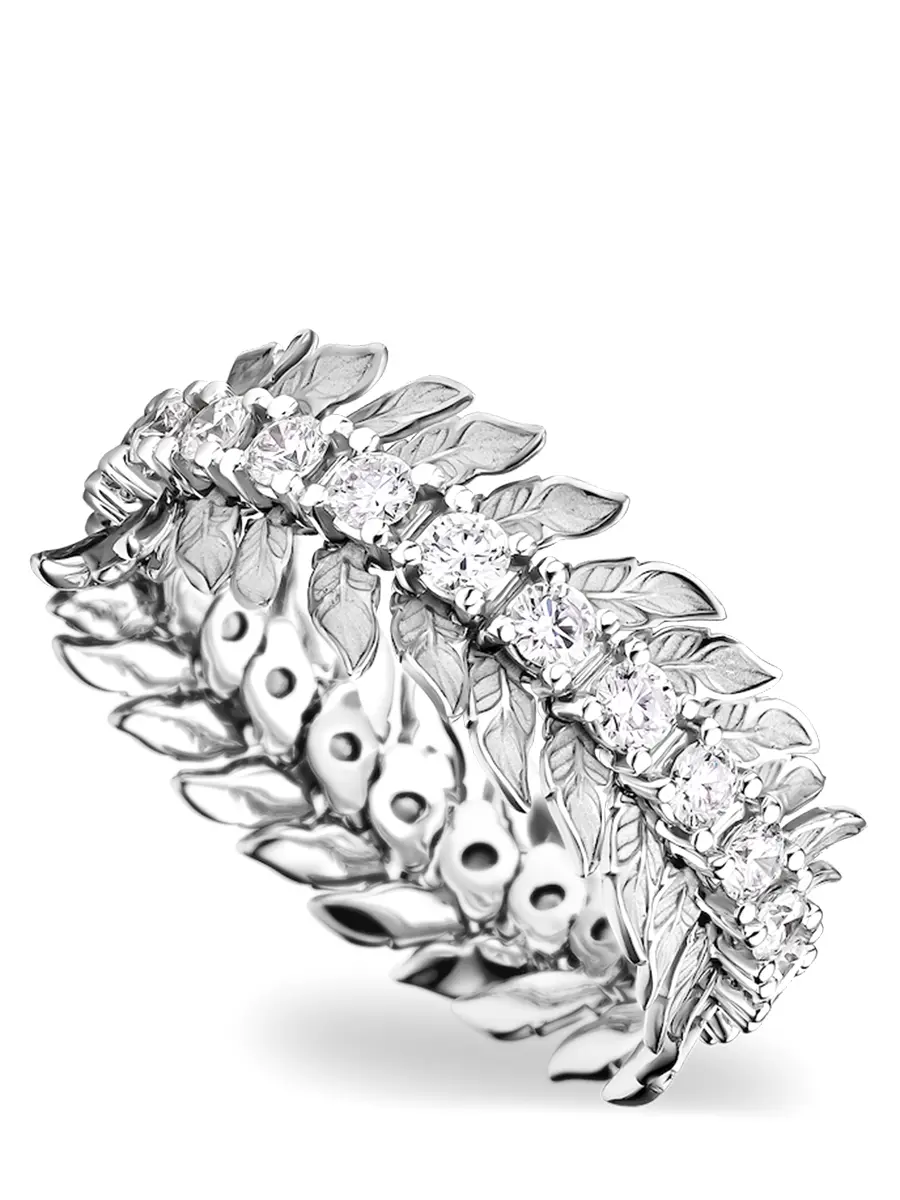 Кольцо из белого золота с бриллиантами