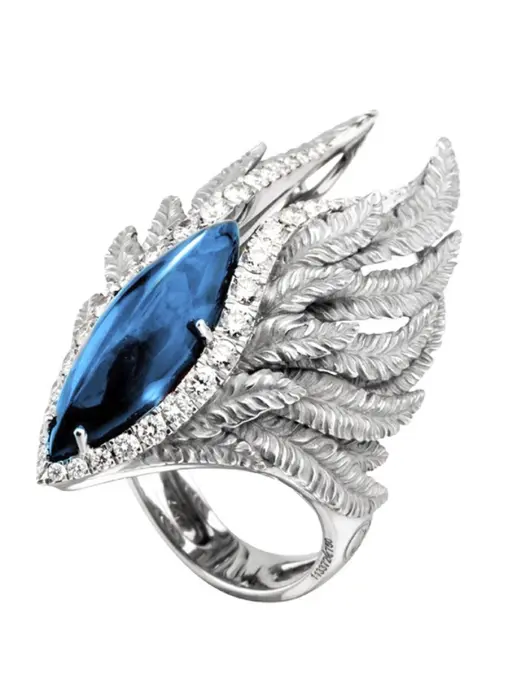 Кольцо из белого золота с топазом и бриллиантами CARRERA Y CARRERA