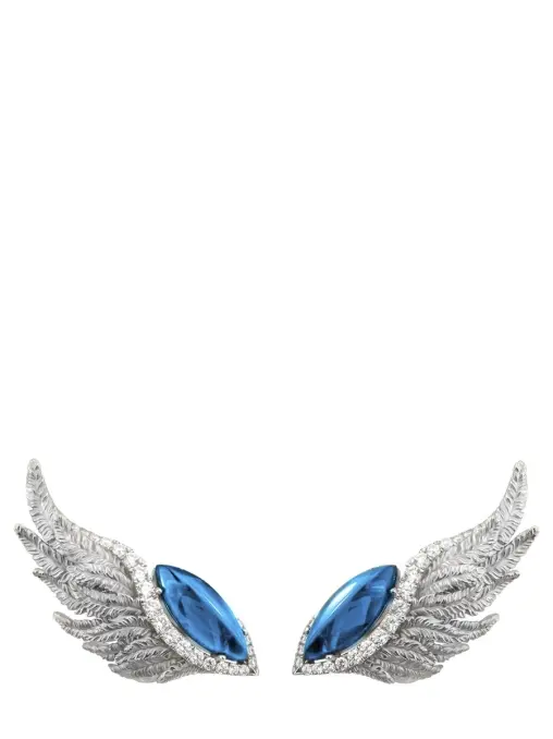 Серьги из белого золота с бриллиантами и топазами CARRERA Y CARRERA