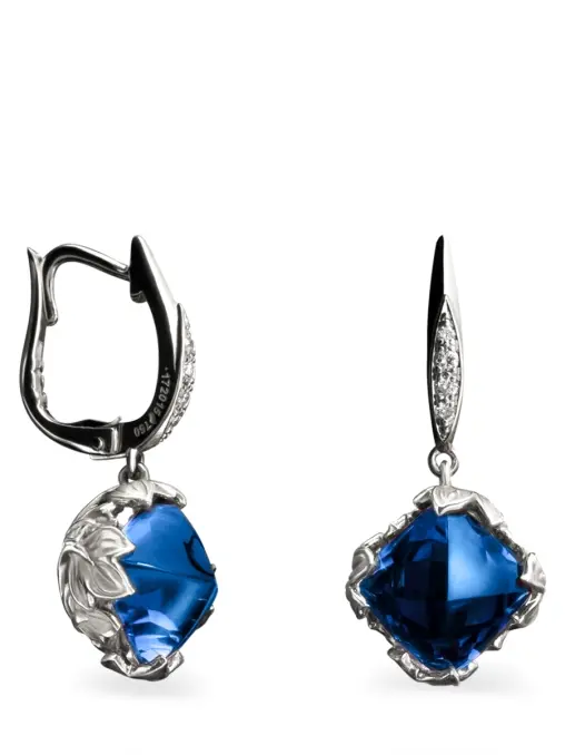 Серьги из белого золота с бриллиантами и топазами CARRERA Y CARRERA