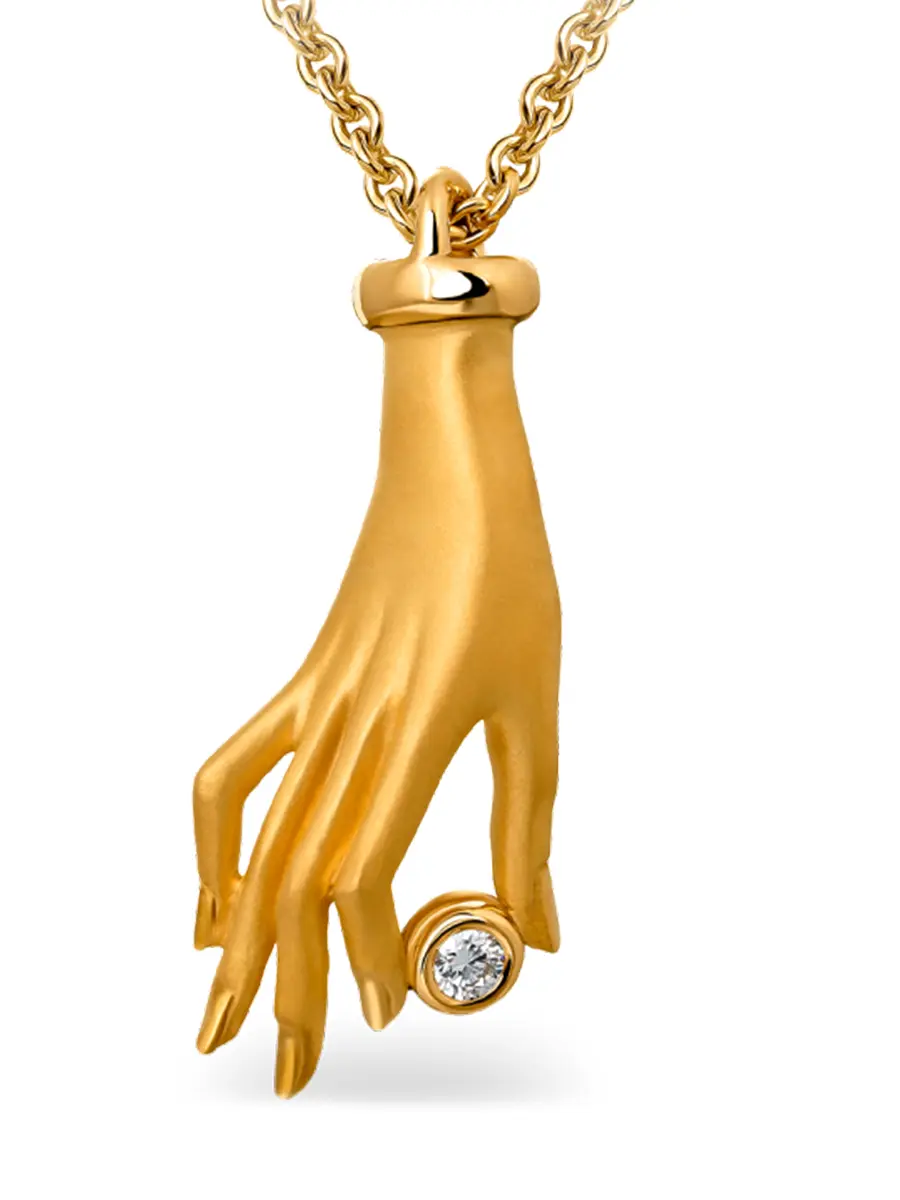 Колье золотое с бриллиантом