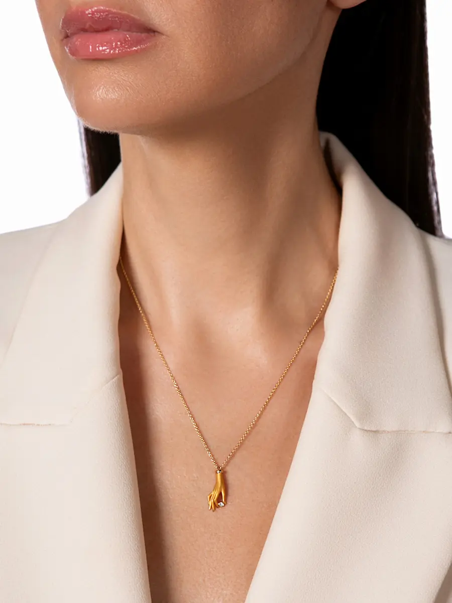 Колье золотое с бриллиантом