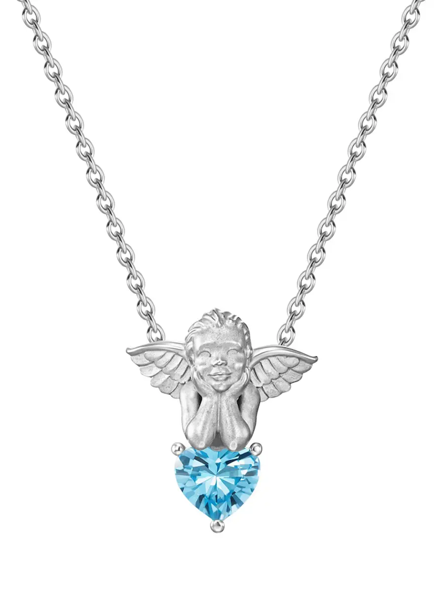 Колье из белого золота с топазом