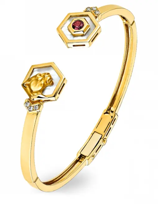 Браслет золотой с бриллиантами и турмалином CARRERA Y CARRERA