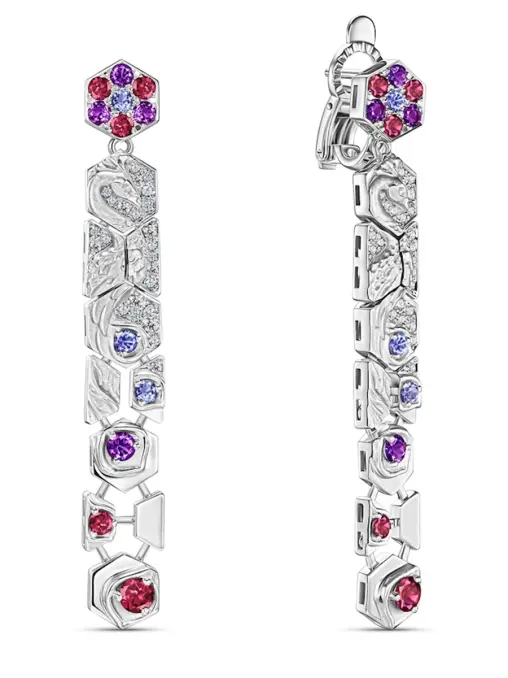 Серьги из белого золота с бриллиантами и сапфиром CARRERA Y CARRERA