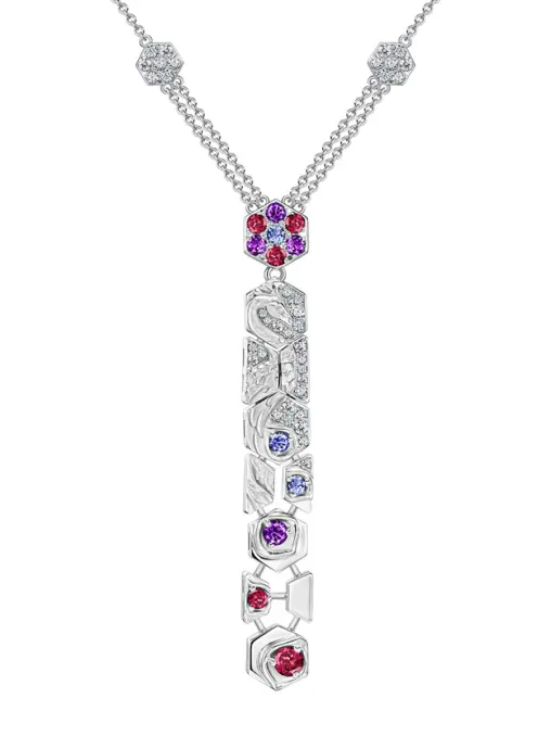 Колье из белого золота с бриллиантами и сапфирами CARRERA Y CARRERA