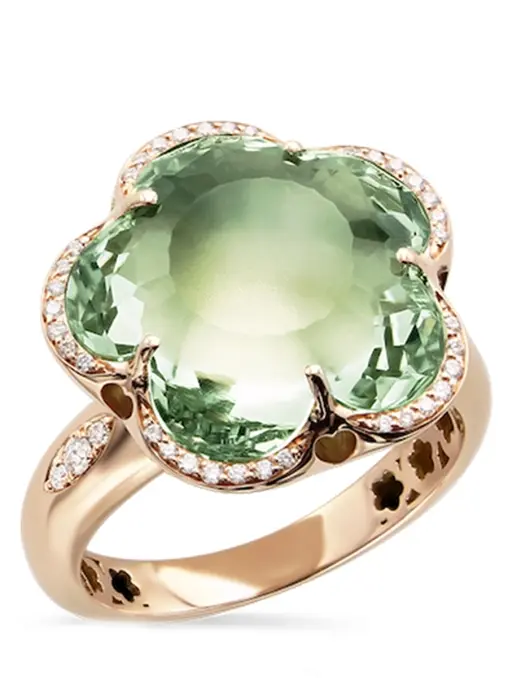 Кольцо золотое с бриллиантами и празиолитом PASQUALE BRUNI