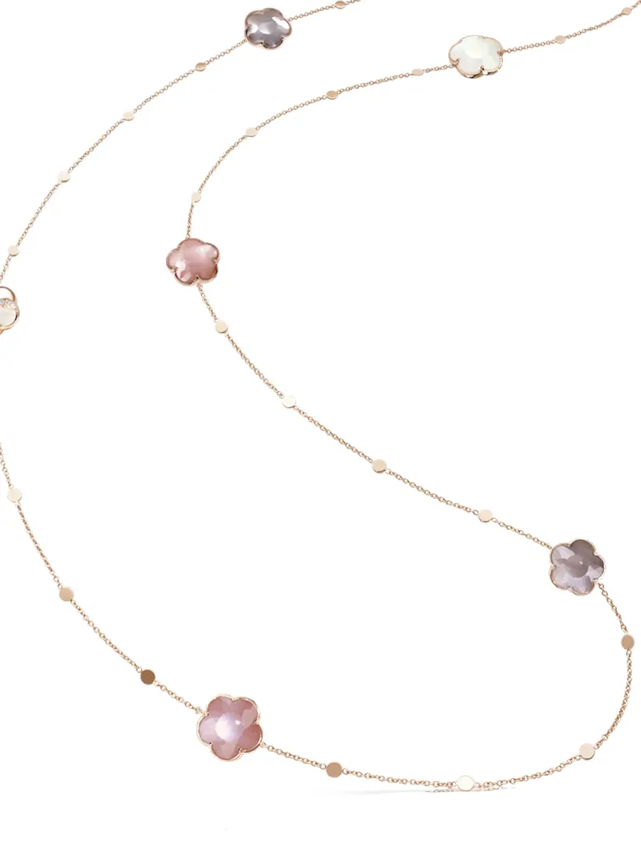 Колье золотое с бриллиантами и кварцем