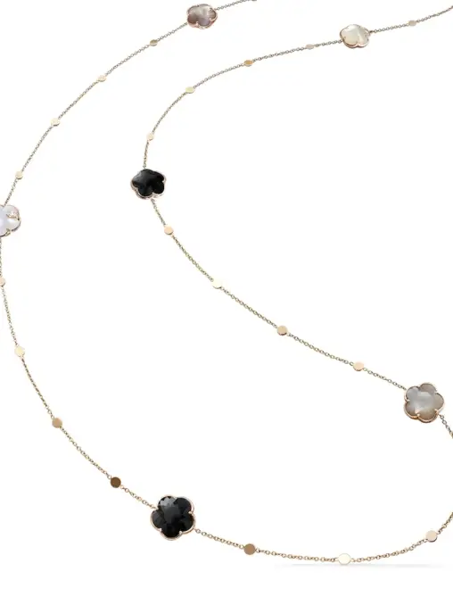 Колье золотое с ониксом, бриллиантом и лунным камнем PASQUALE BRUNI