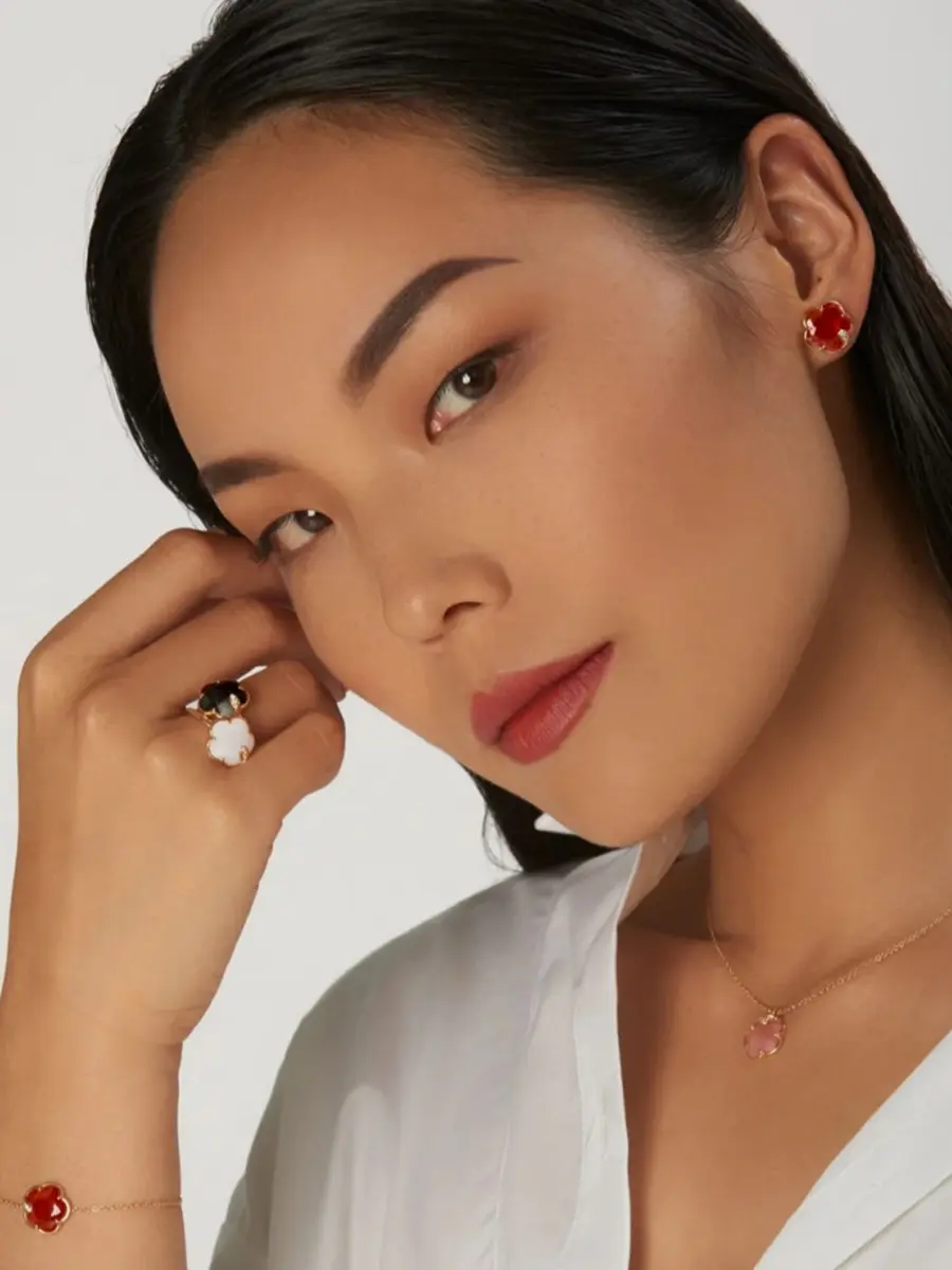 Серьги золотые с бриллианатами и лунным камнем