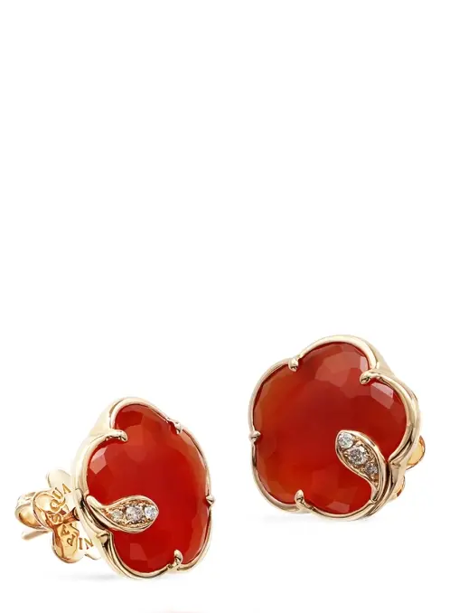 Серьги золотые с бриллианатами и лунным камнем PASQUALE BRUNI