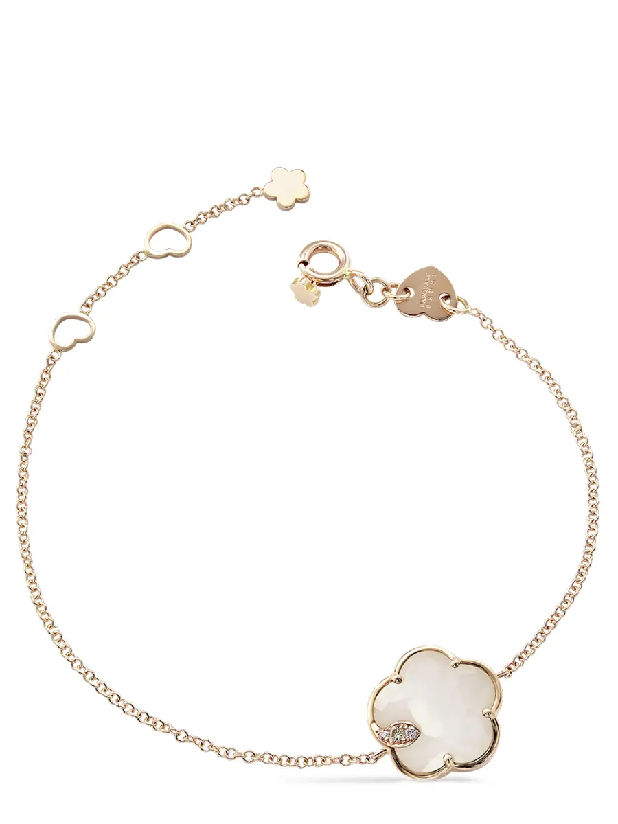 Браслет золотой с бриллиантами и агатом